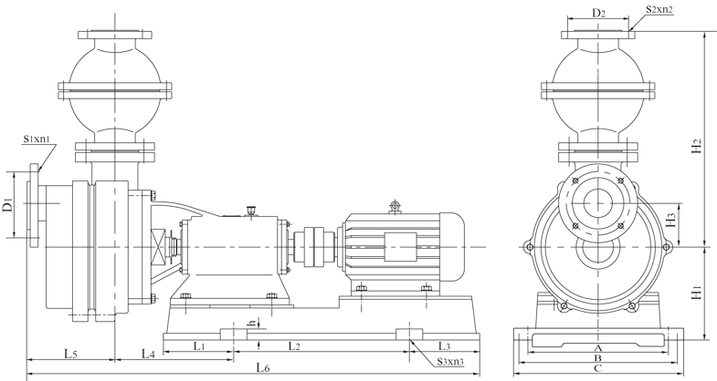 FSZ系列耐腐蝕自吸泵安裝尺寸表